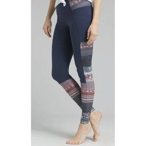 Prana Blue Highway Leggings Blue Aztec Yoga Gym Active Ladies Jog Run Sz S